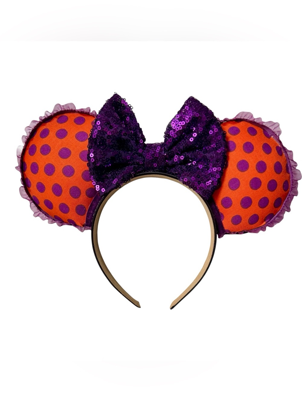 Purple & Orange Polka Dot Halloween Mouse Ears